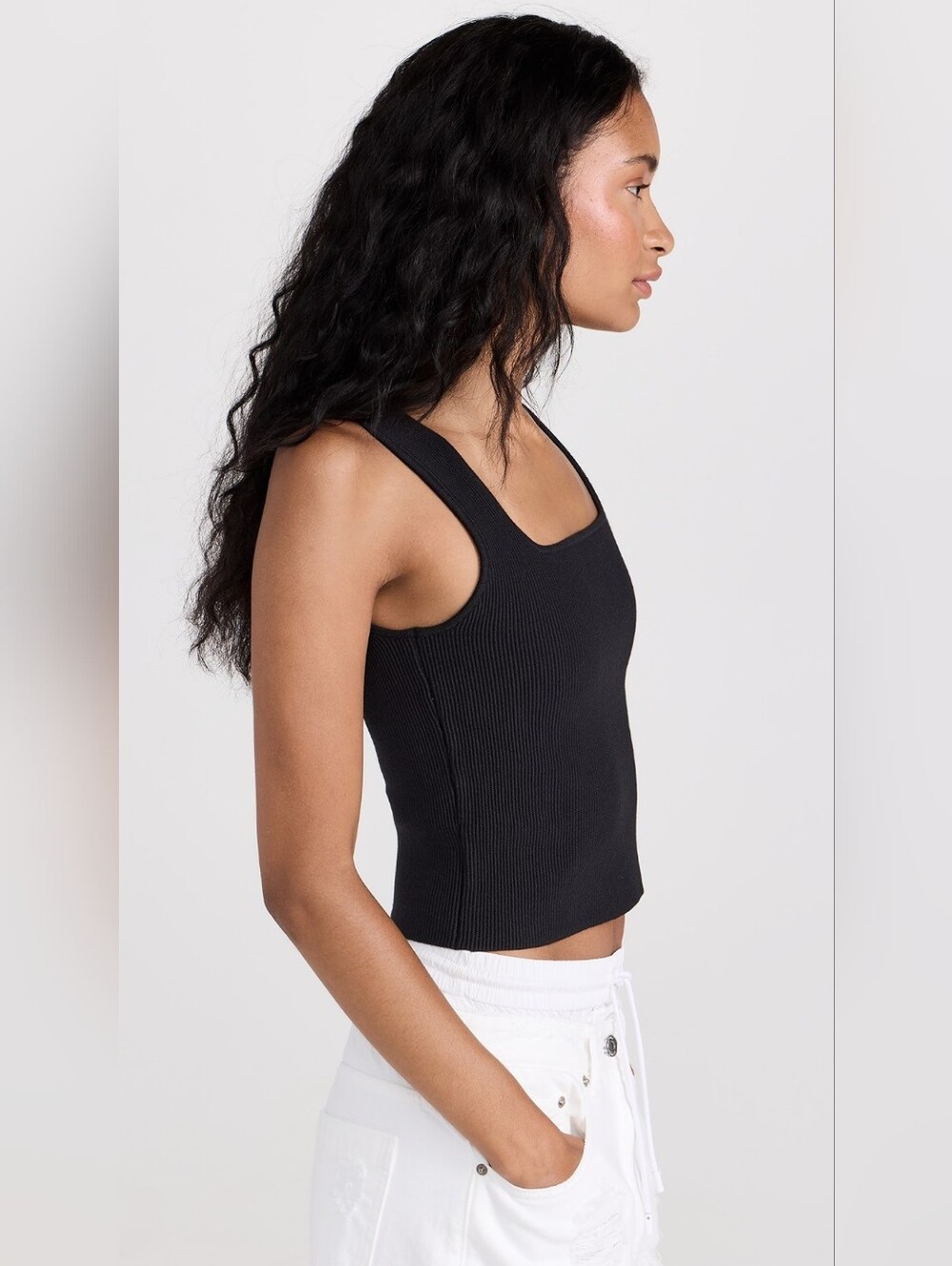 Reformation Julia Ribbed Sweater Tank in Black Size XL - Picture 7 of 13